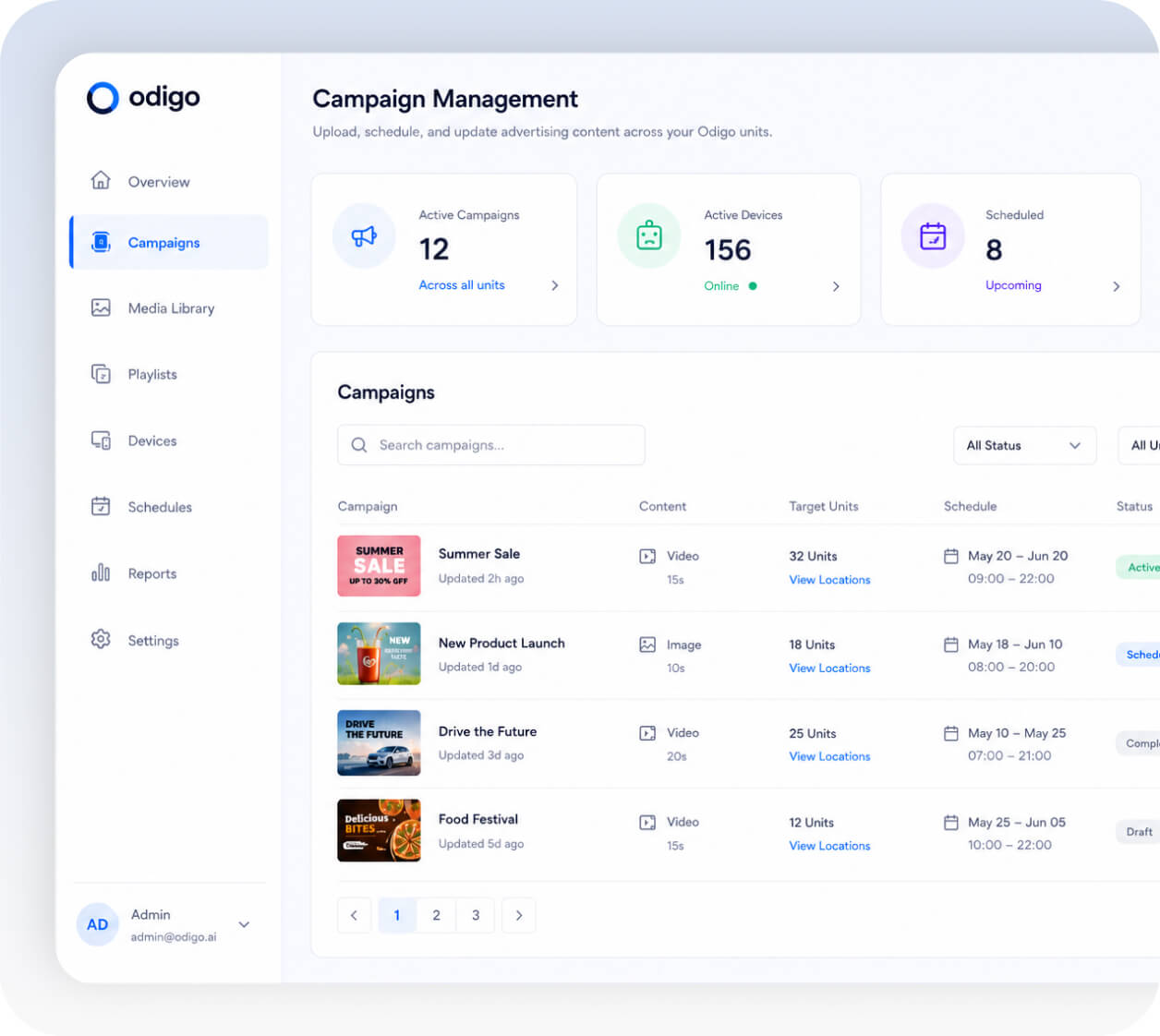 advertising content management with odigo robot