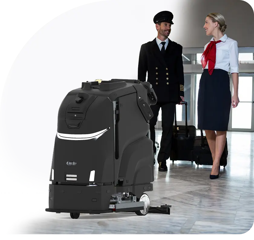 heavy-duty cleaning robot for airports