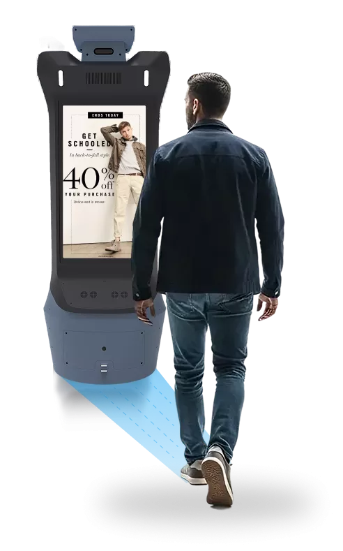 advertising and navigation robot in shopping mall