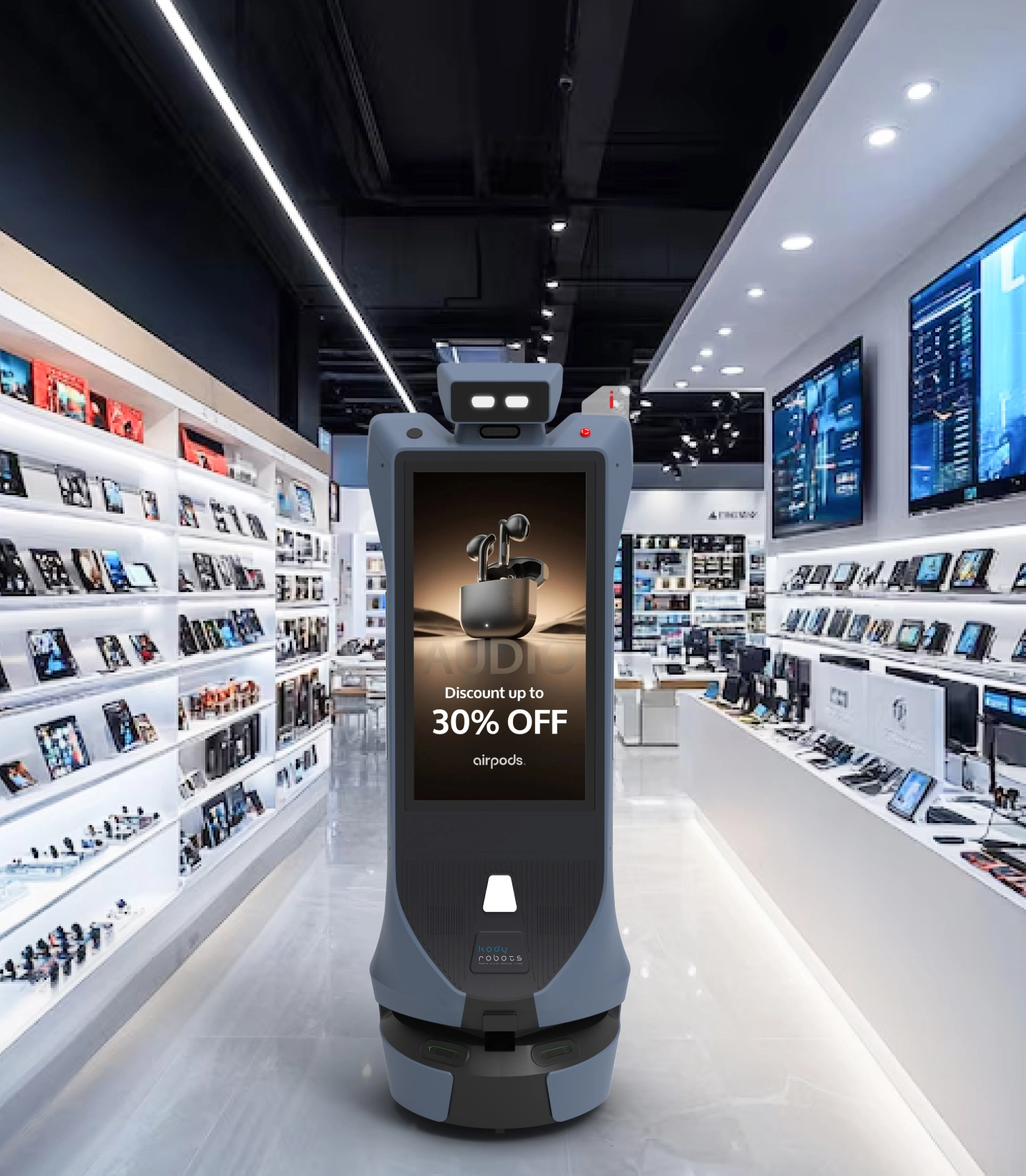 advertisement robot odigo for electronics retail industry