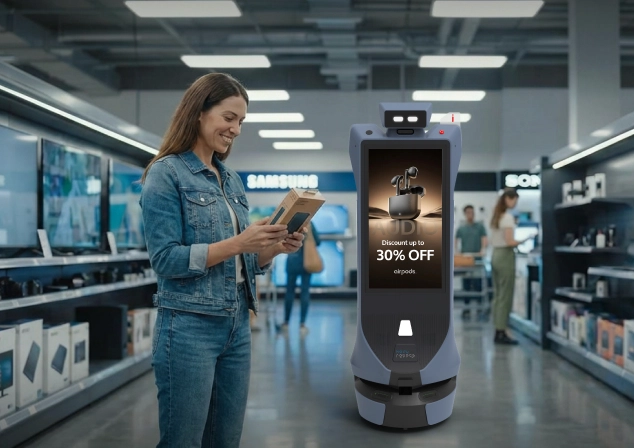 electronics retails advertising robot