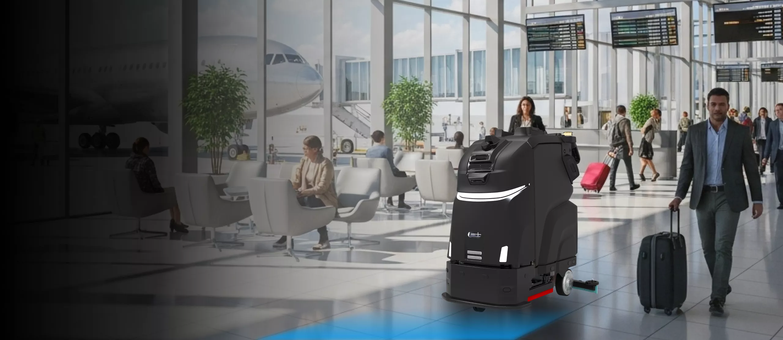 smart cleaning robot for airport