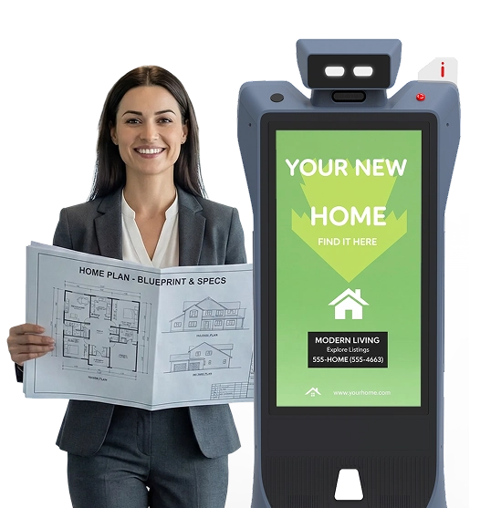 experience advertising robot in real estate centres
