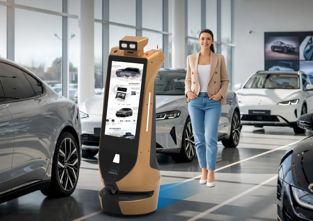 car showroom advertising robot assistant