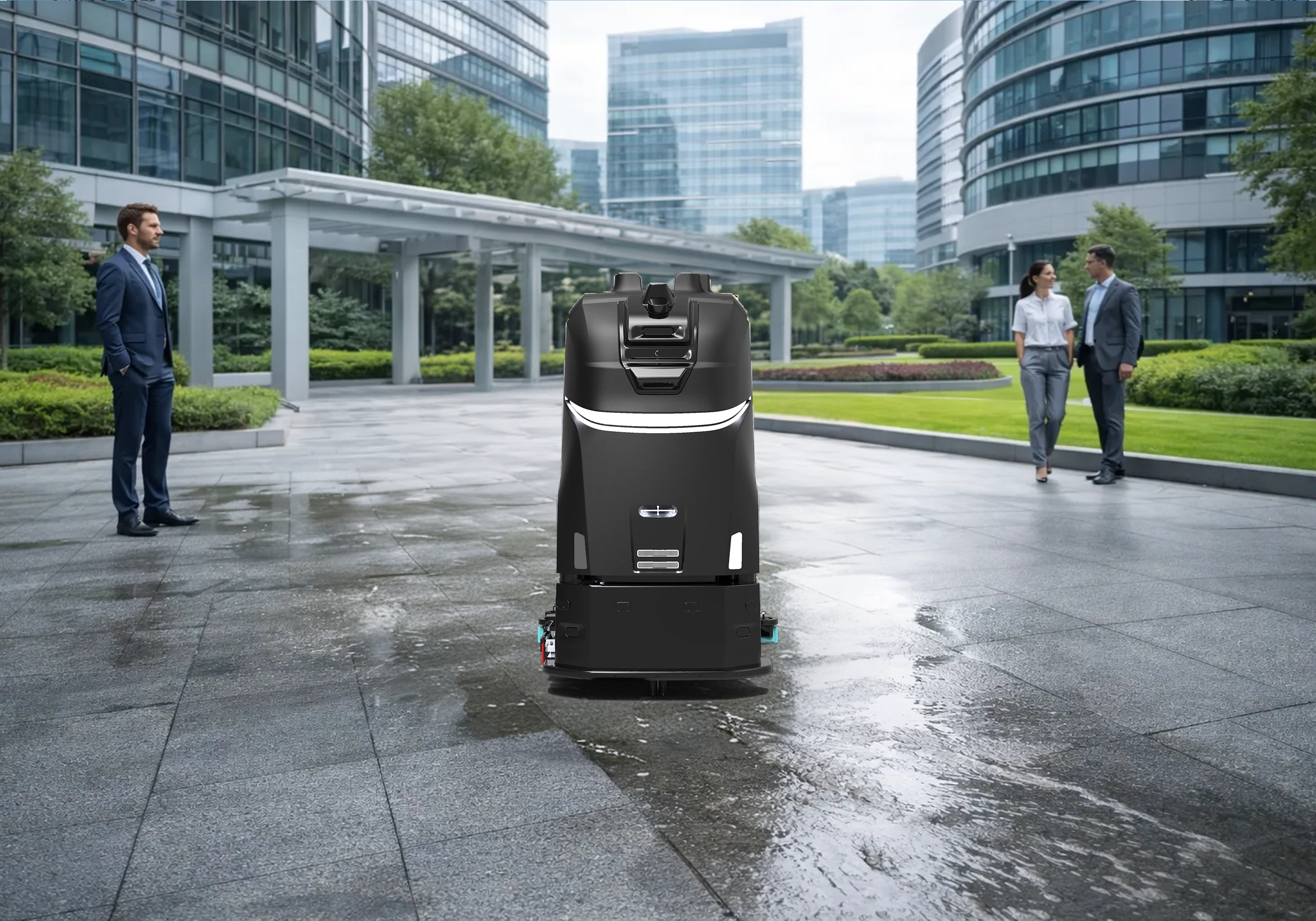autonomous cleaning robot for business centers