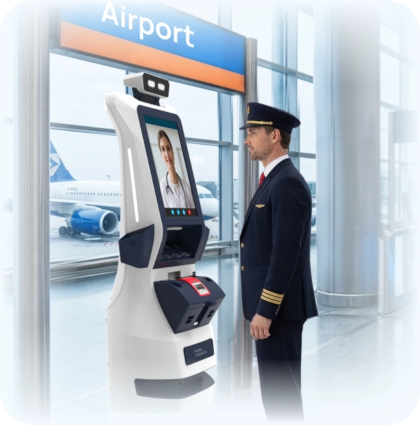 health screening robot for airport terminals