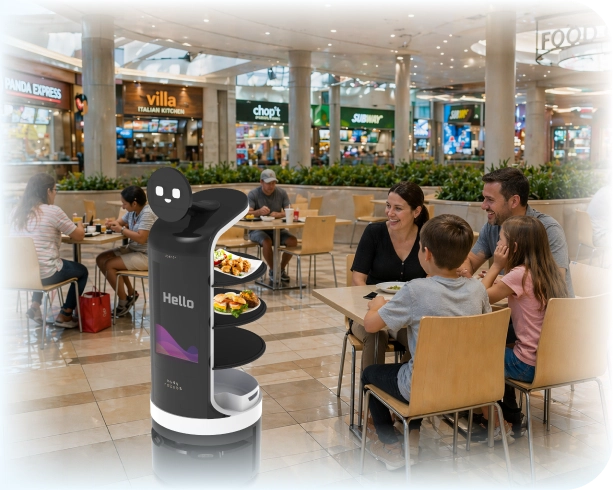 food court serving robot for malls