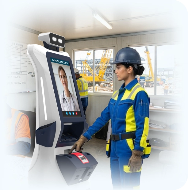 health screening robot for civil construction sites