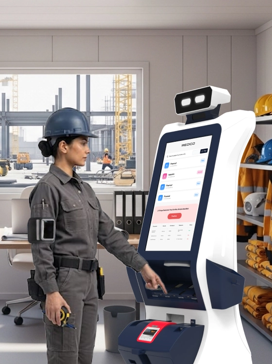 medical screening robot for construction sites