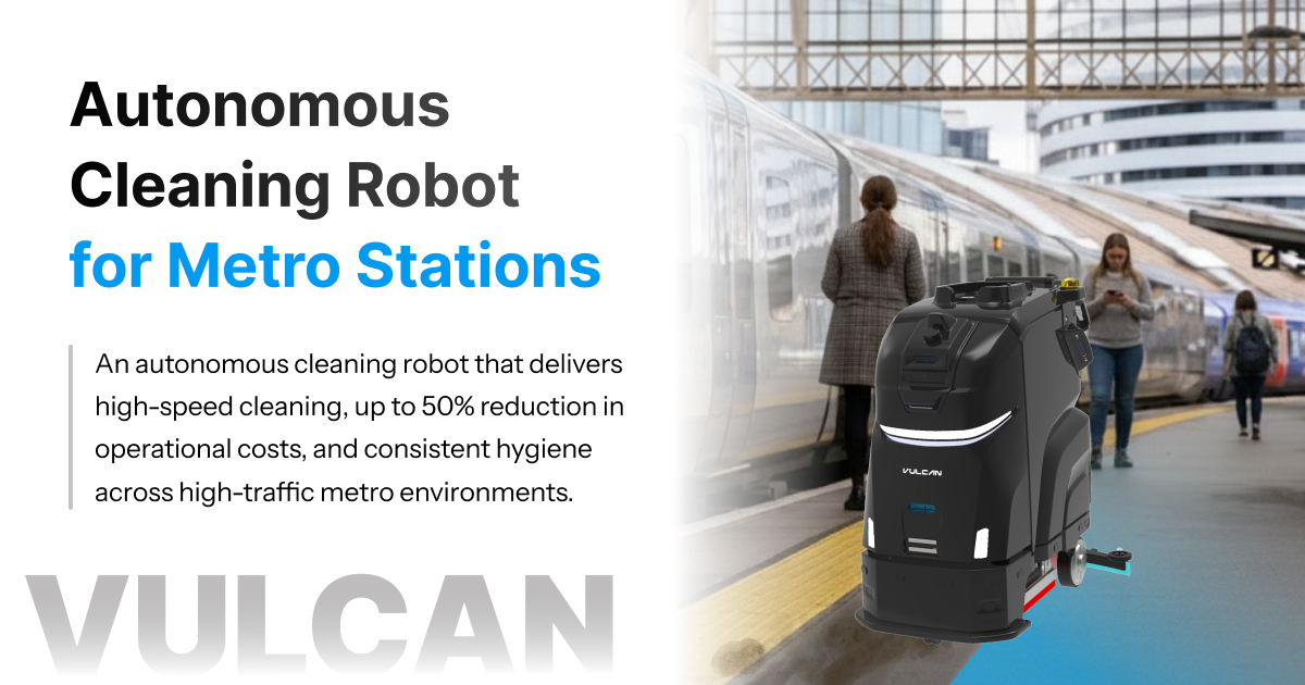 Autonomous Cleaning Robot for Metro Stations | 24/7 Automated Operation