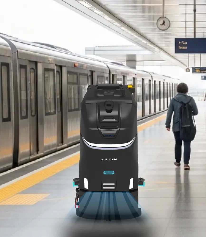 metro station cleaning robot image