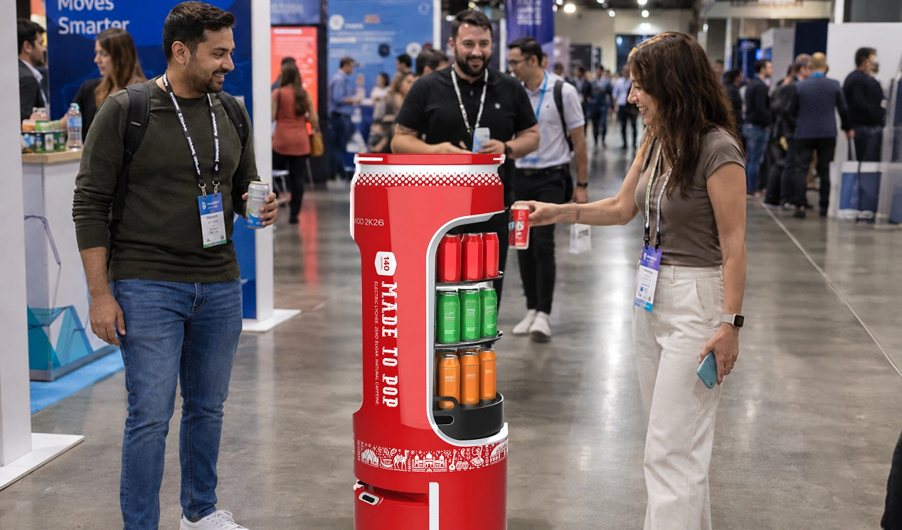 beverage promotional robot for events and exhibition centers