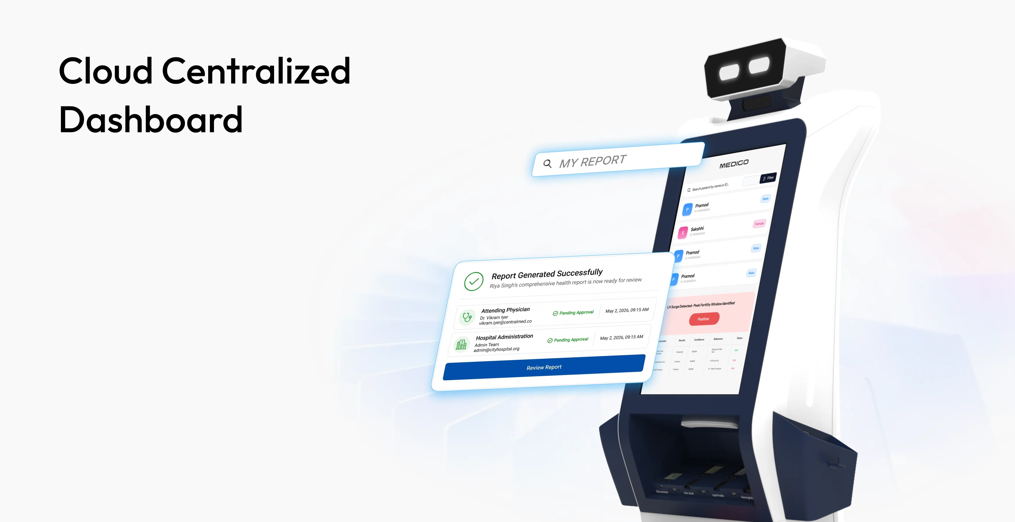 cloud centralized dashboard with smart healthcare