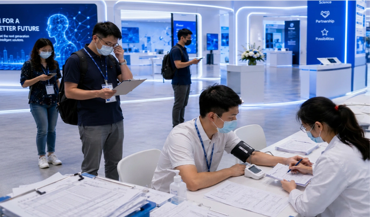exhibition centers without health screening robot