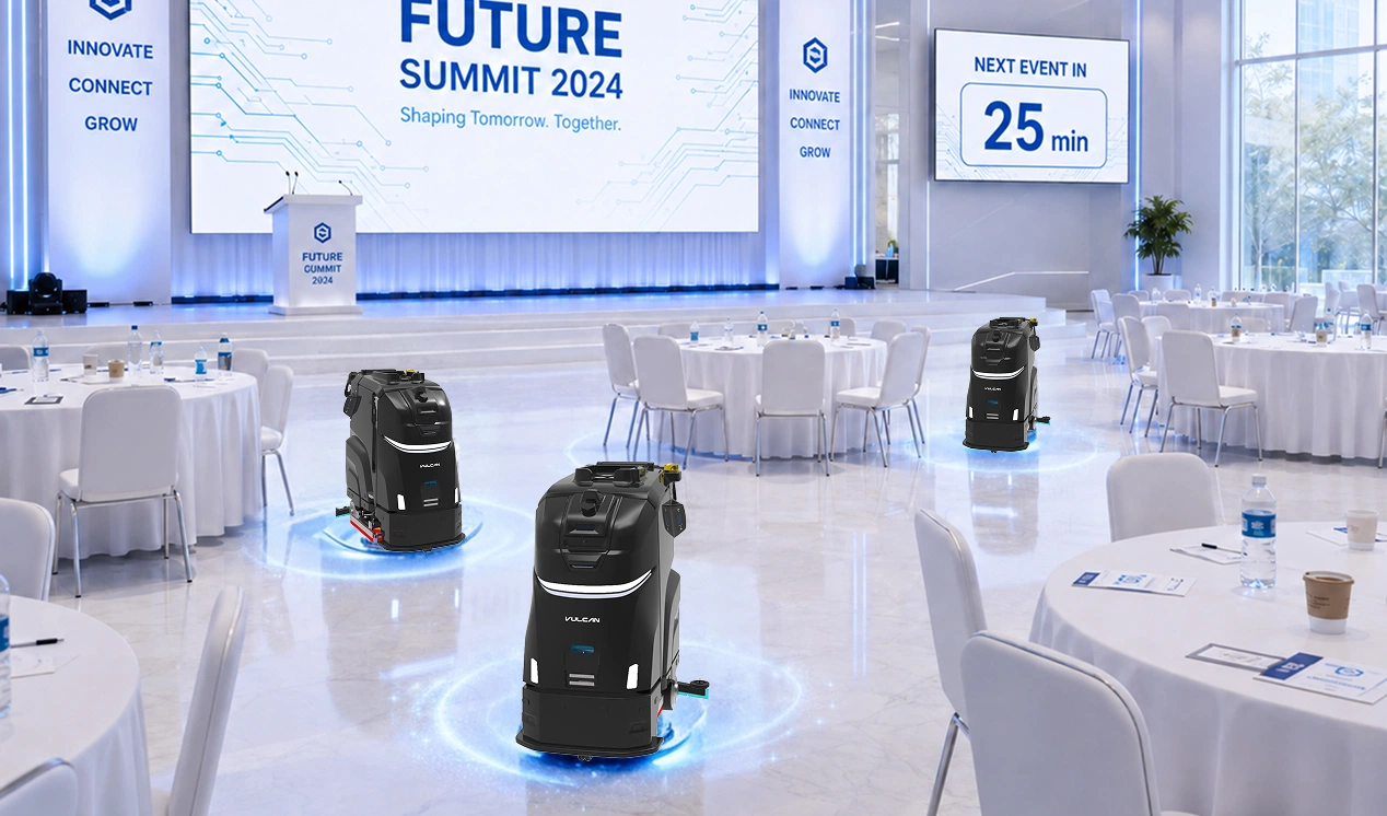 heavy-duty cleaning robot for events and exhibition centers