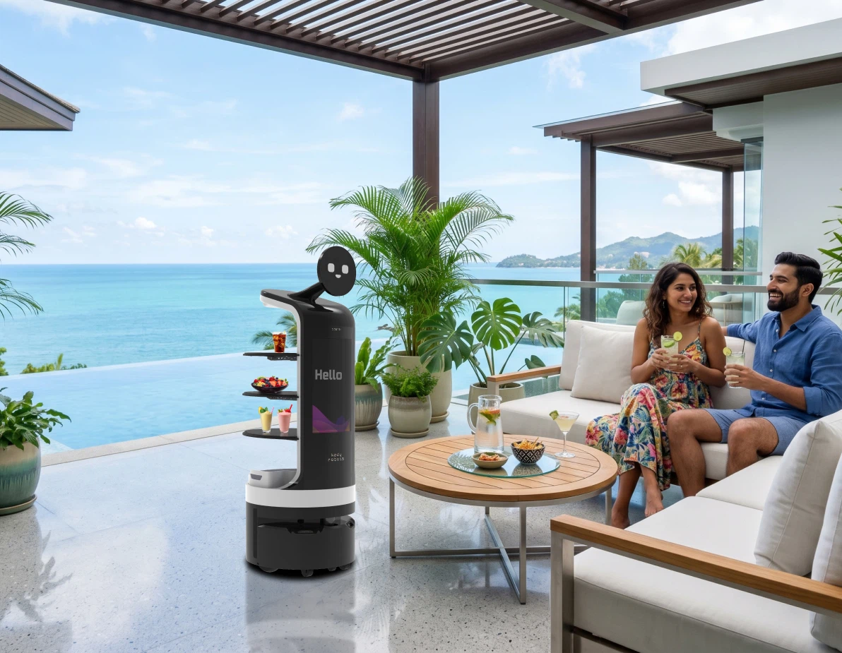 hotel and resort serving robot