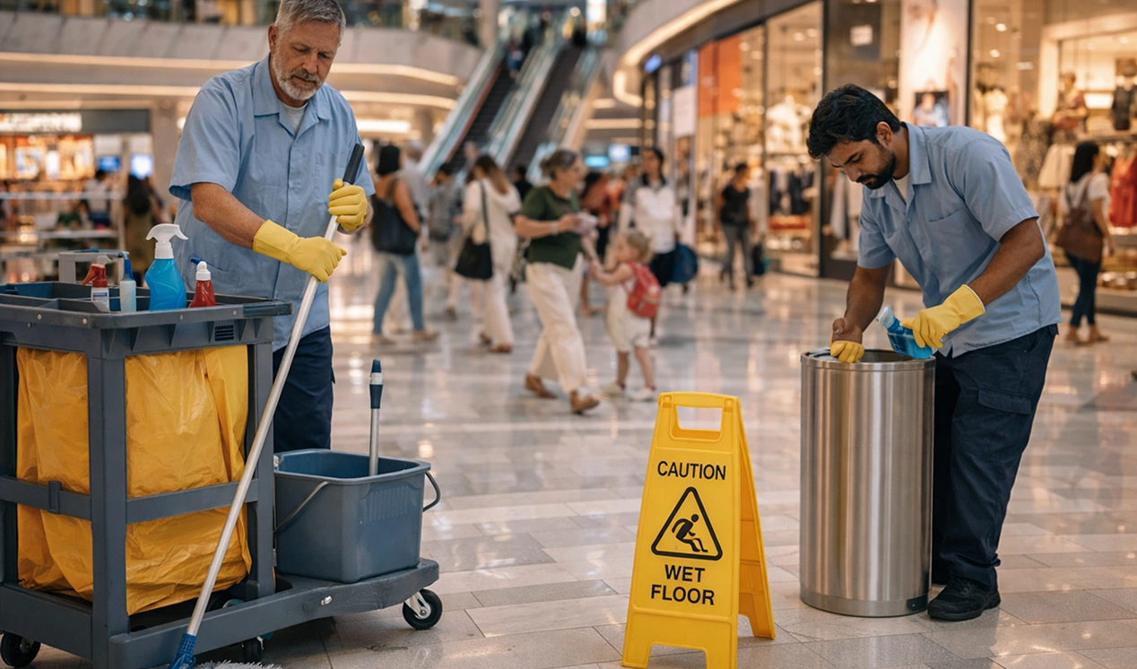 mall without cleaning robot