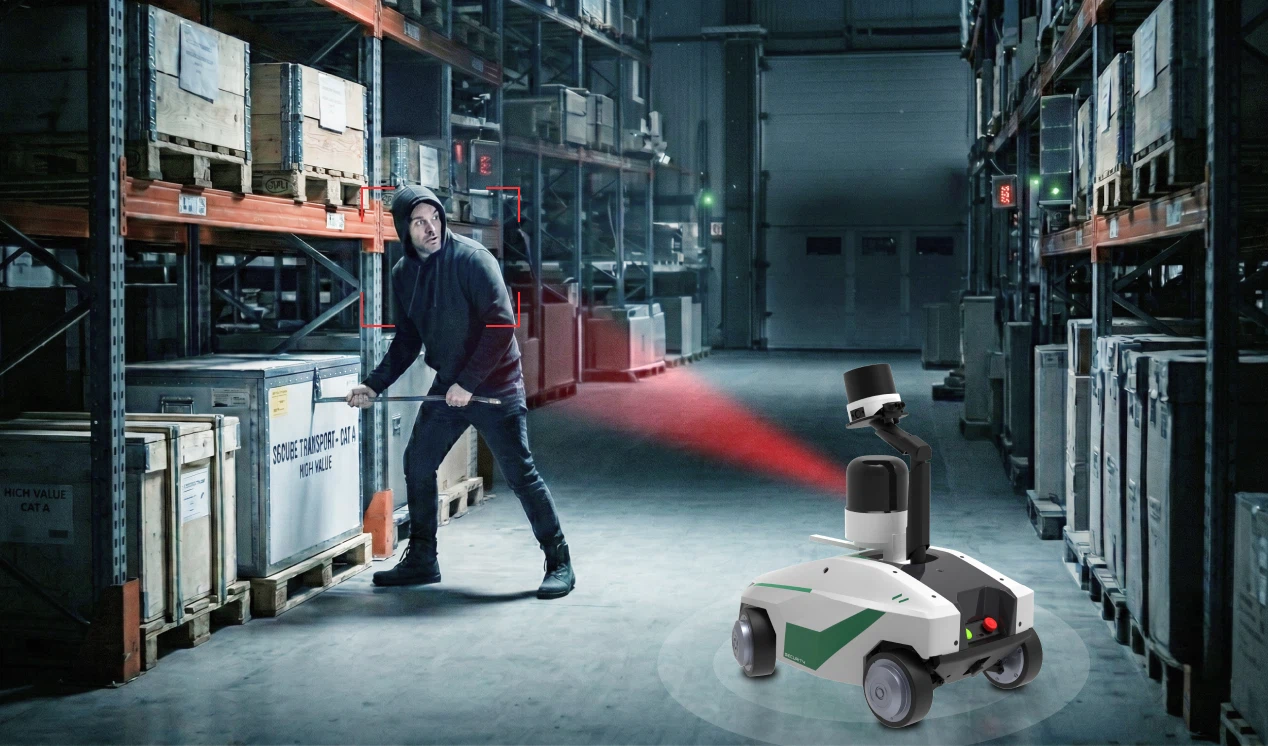 patrol robot at warehouse