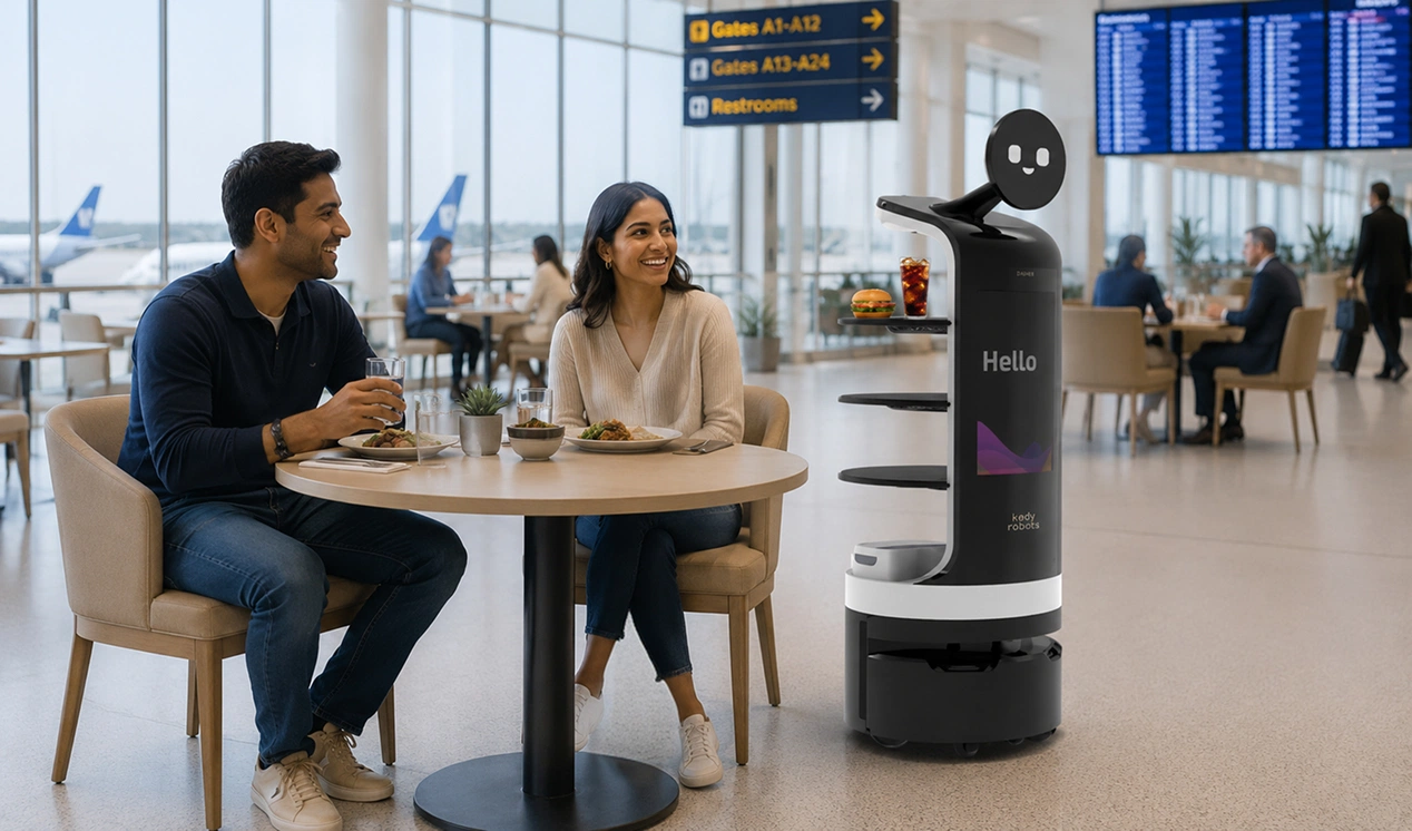 serving robot at airport
