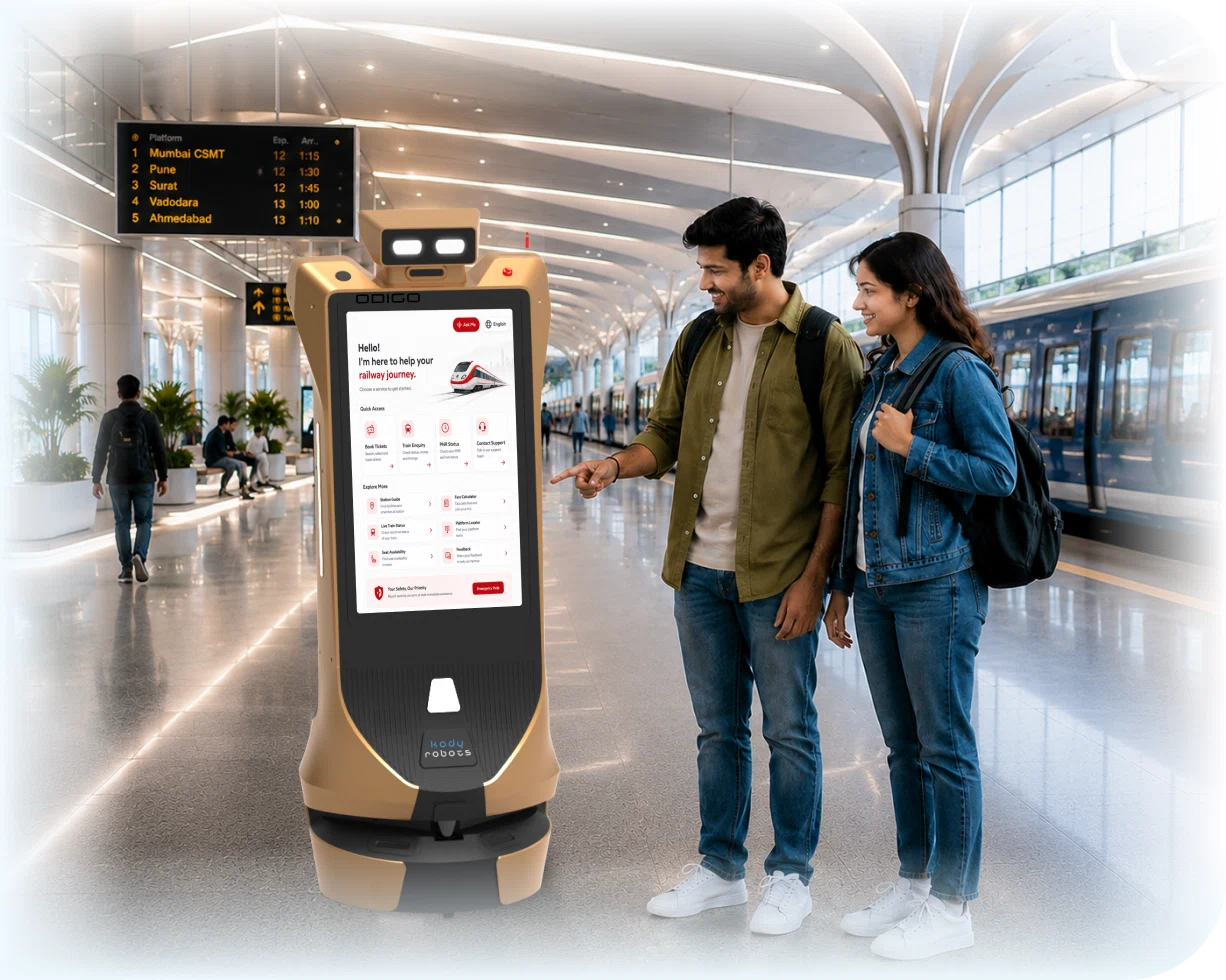 advertising robot in railway stations