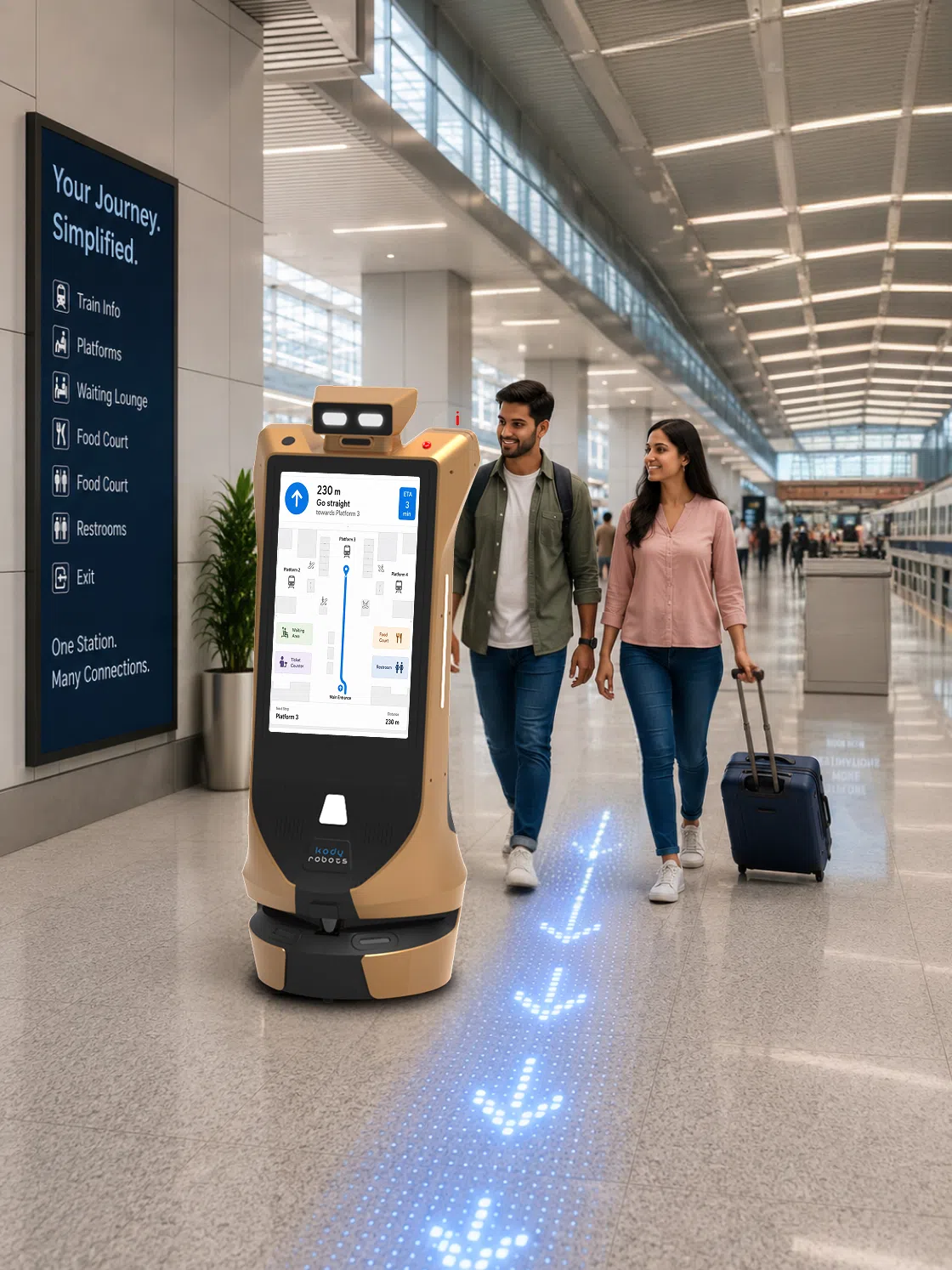 railway station wayfinding robot