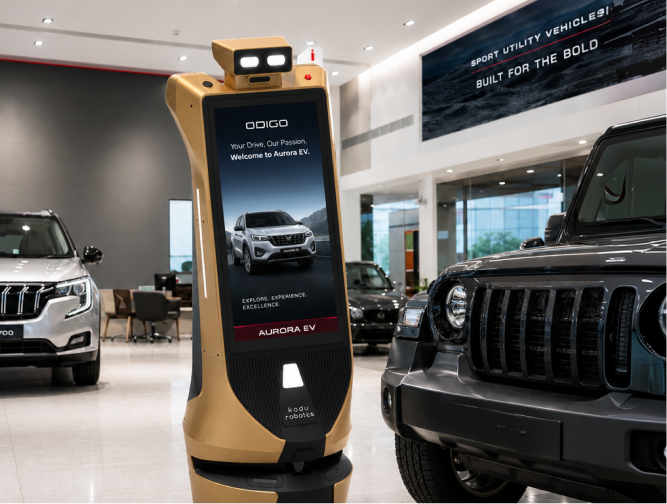 robot for automobile showroom