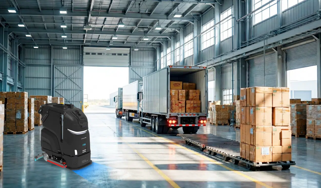 robotic floor scrubber for logistics