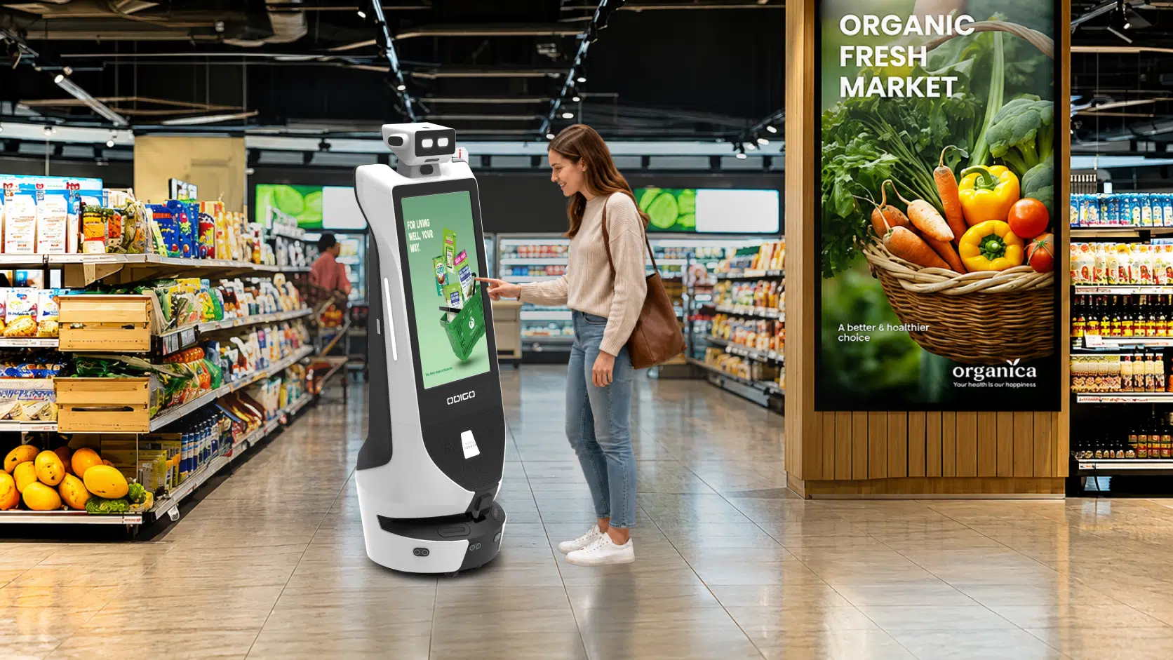 ai robot assistant for supermarket that helps shoppers discover more