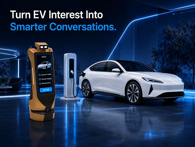 electric vehicle showroom robot