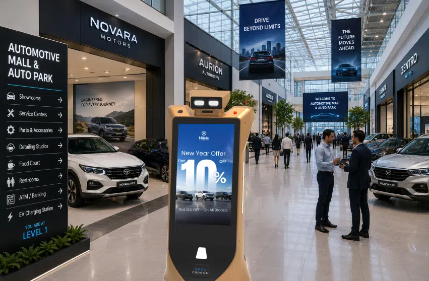 ev car showroom robot