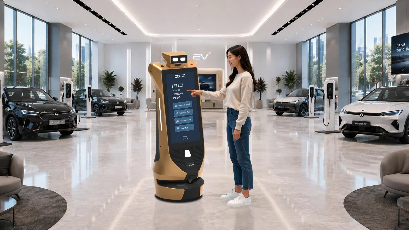 ev showroom ai robot