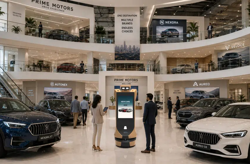 luxury car showroom robot