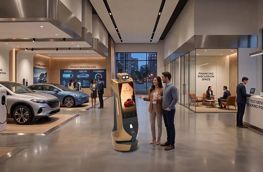 luxury car showroom robot