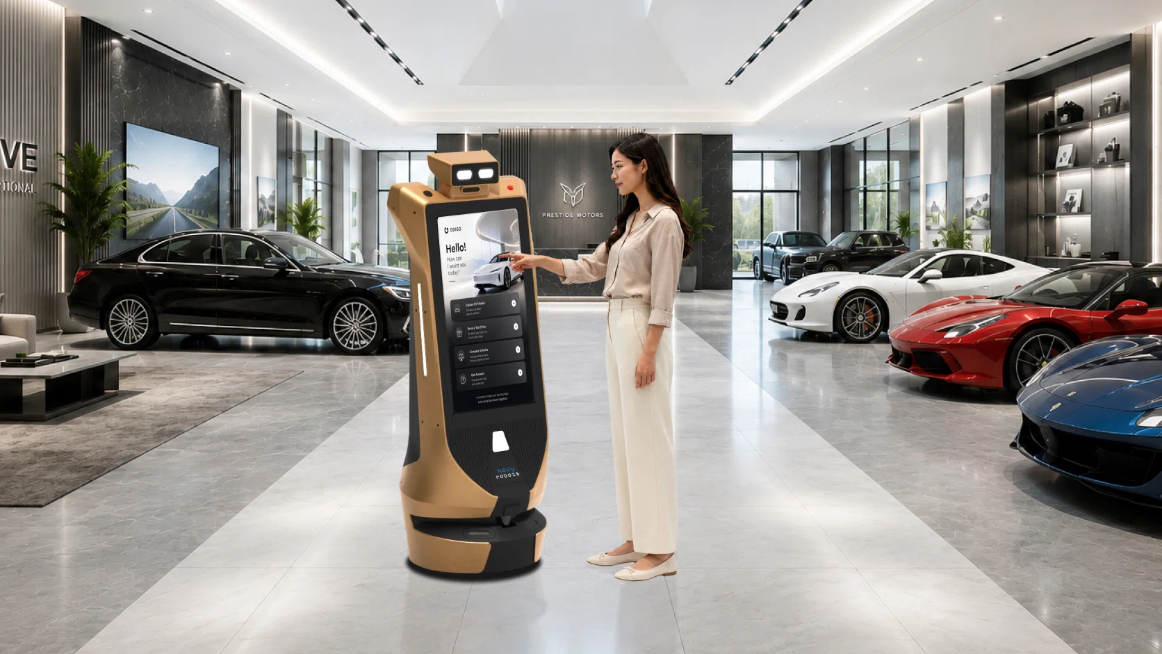 odigo robot assistant for luxury car showroom