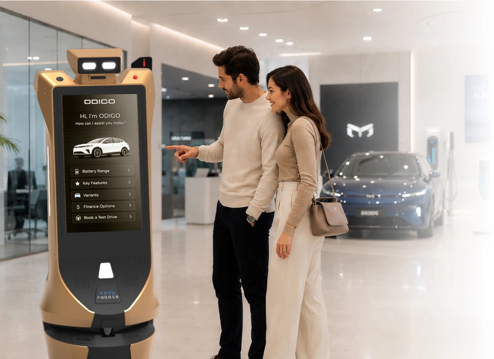 robotic assistant for ev car showroom