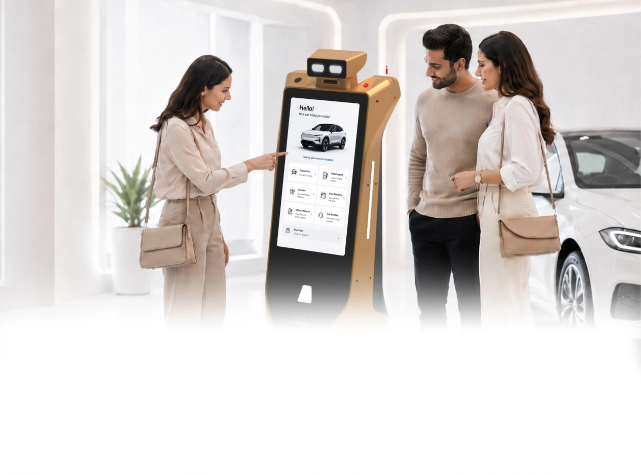 smart robot assistant for ev car showroom