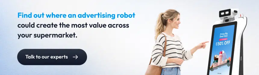 advertising robot guide for supermarket operators