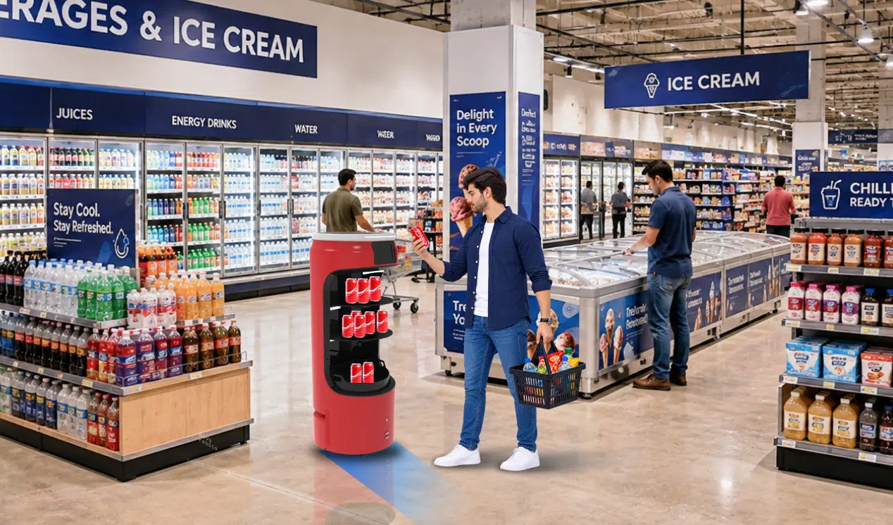 custom product promotion robot for superstores