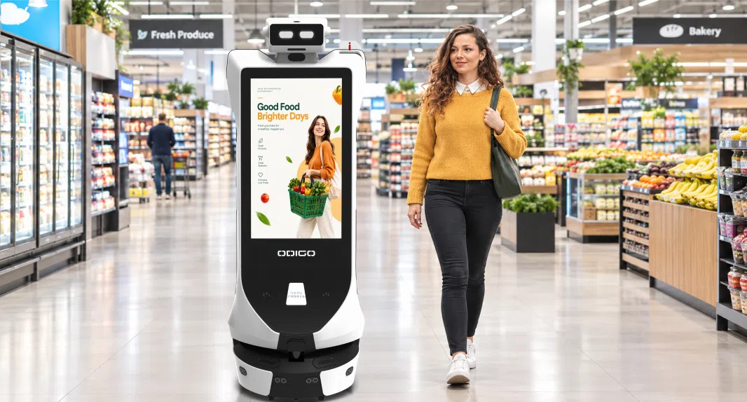 how supermarket operators use advertising robots