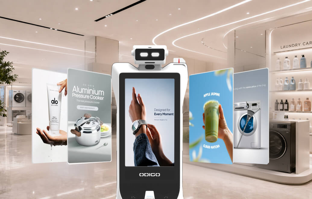 in-store media dynamic advertising robot