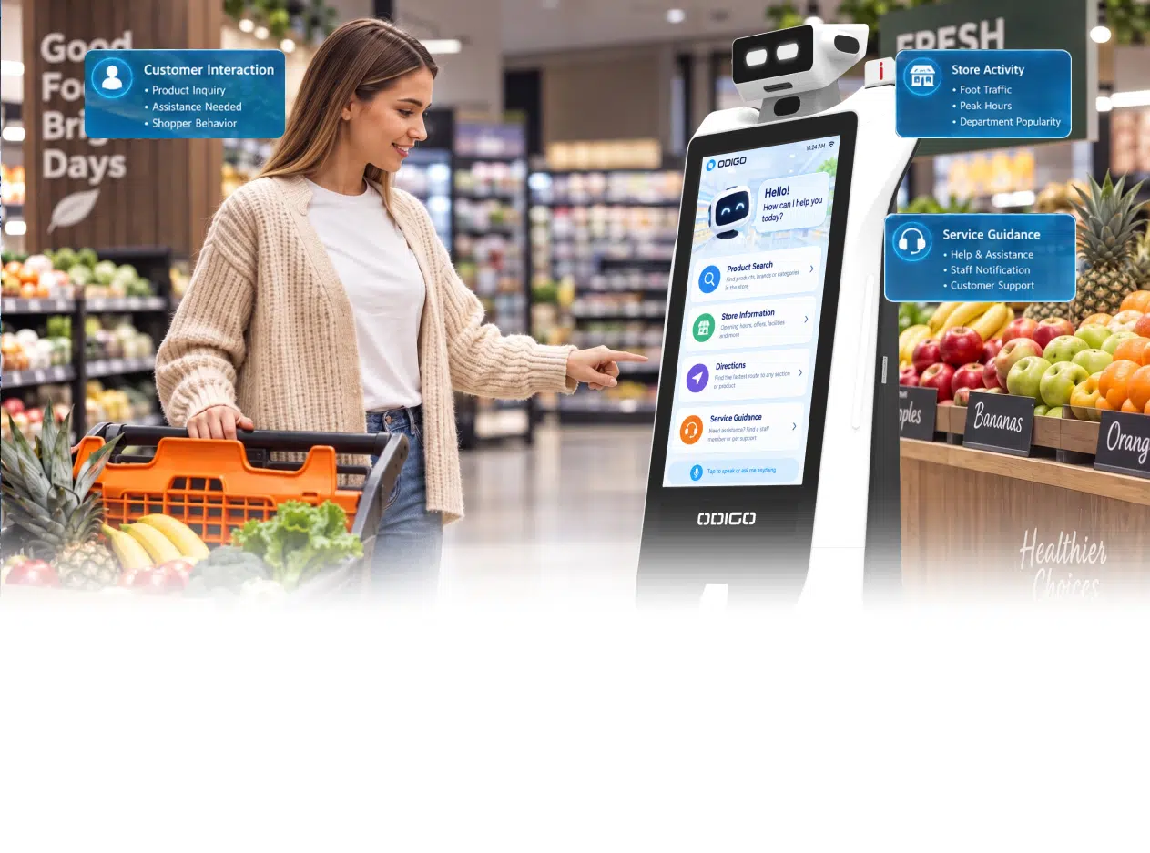 robot assistant in grocery store