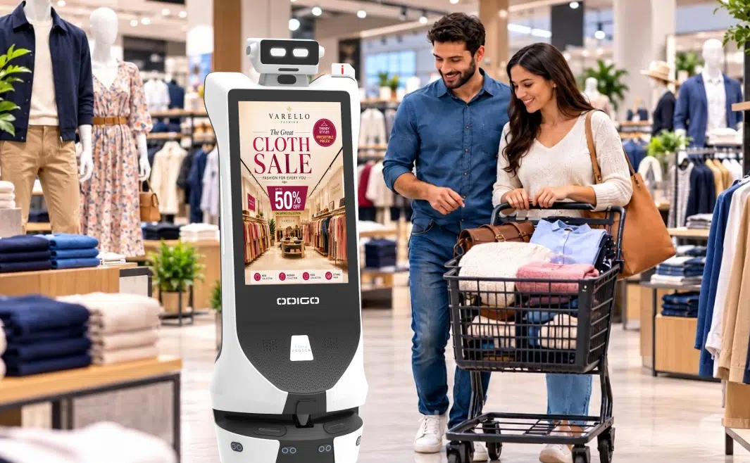 advertising robots compared for grocery store