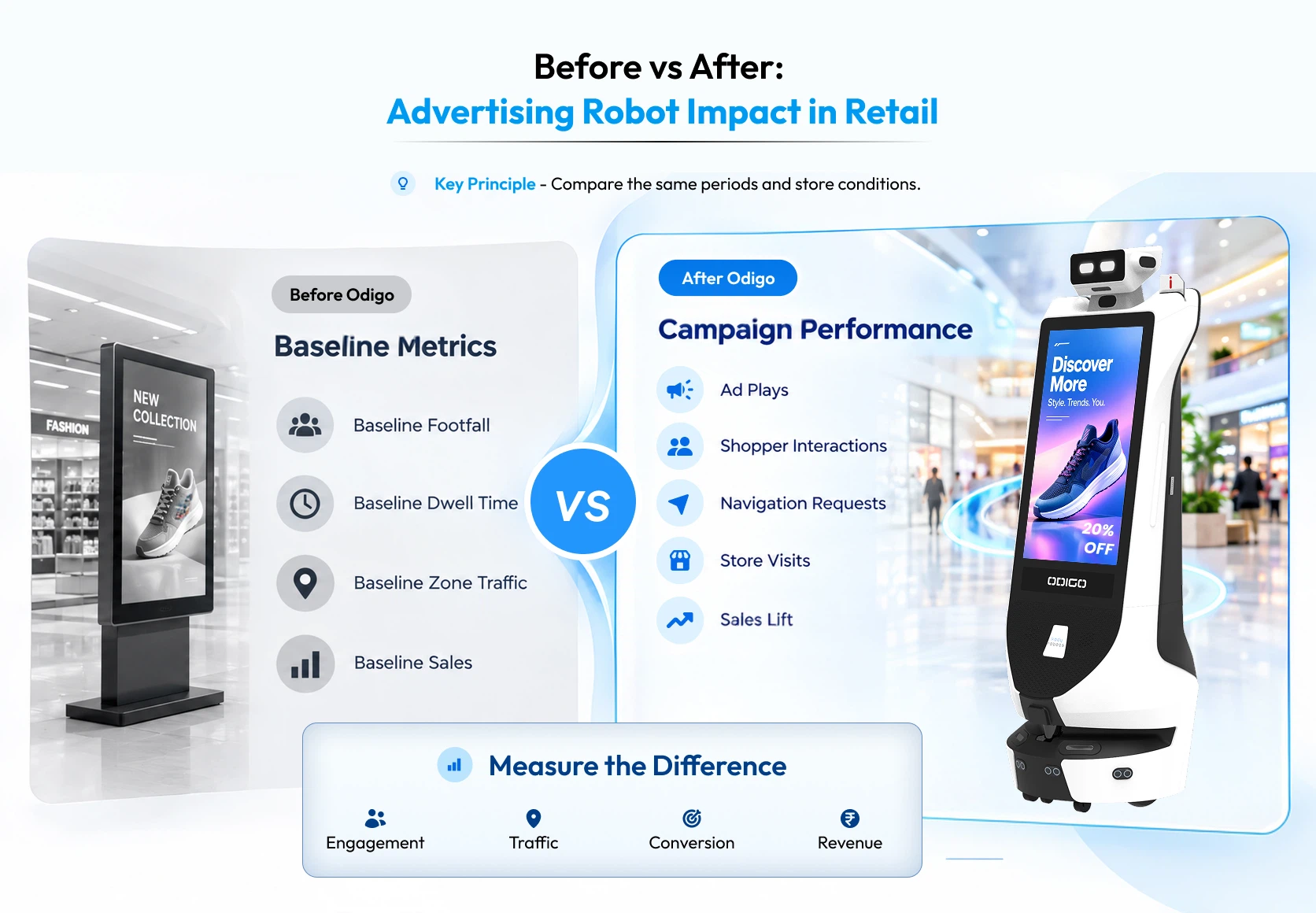 before vs after robot in supermarket