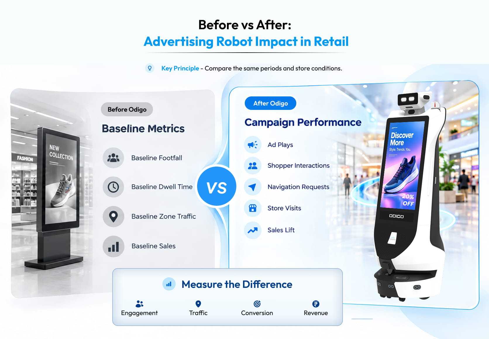 before vs after robot in supermarket