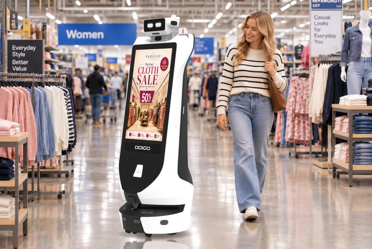 robot assistant in mall