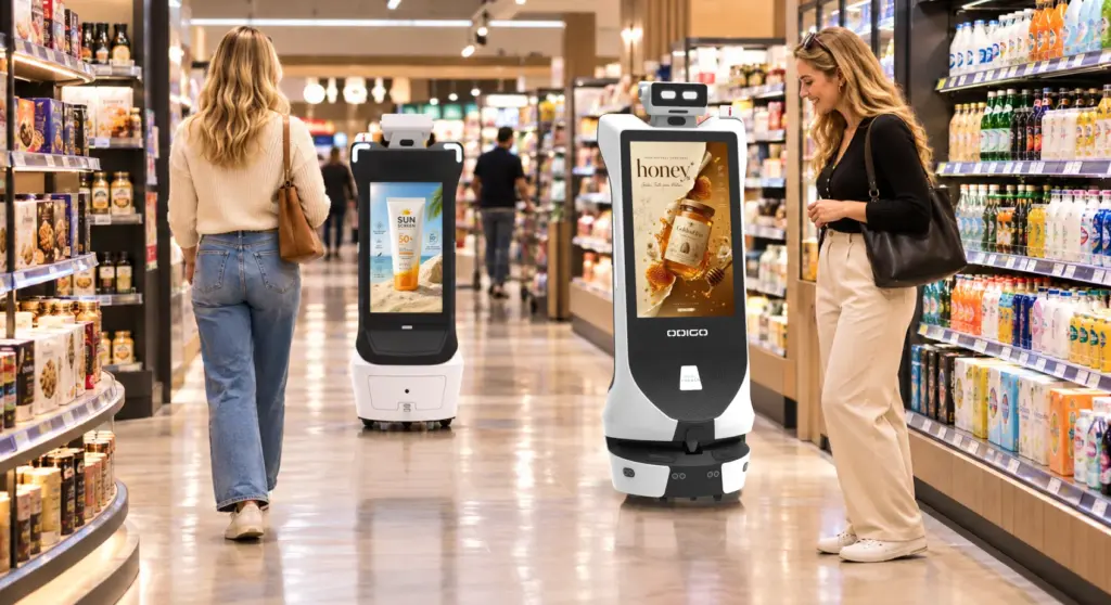 robot assistant in shopping mall